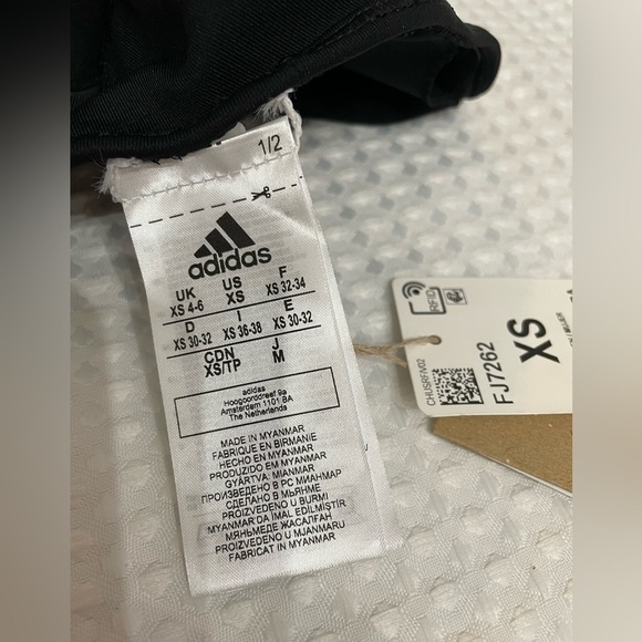 Spots Bra XS ADIDAS LOGO Spell Out Black Don't Rest Alphaskin M Support Trainer - Picture 9 of 13